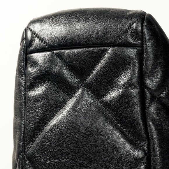 Chanel Maxi 19 Large Classic Two-Tone Chain Black Leather Flap Bag - Picture 7 of 13